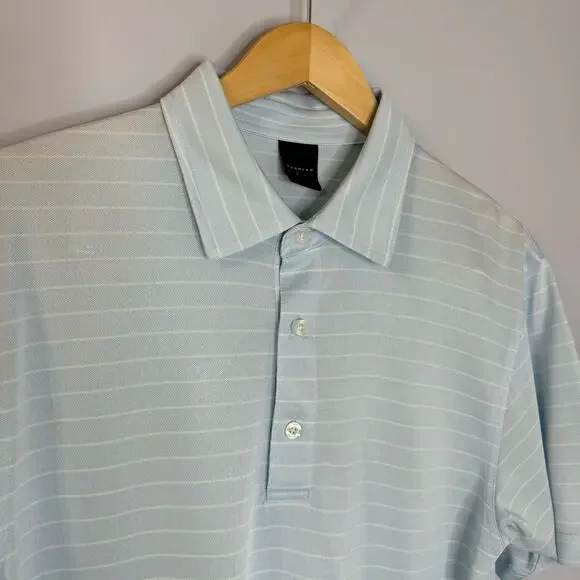 Dunning Golf Striped Performance Polo Shirt Short Sleeve Men's Medium - Picture 3 of 7